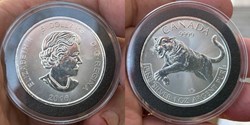 Canada: 2016 silver 5-dollars of Elizabeth II, Cougar bullion coin (1 ounce, .9999 fine)