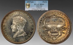 Australia: 1927 silver florin of George V, Canberra Parliament House commemorative, Melbourne mint