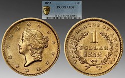 United States: 1852 gold dollar, Type 1, Liberty Head