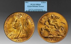 Great Britain: 1901 gold half-sovereign of Queen Victoria, from the Dr. Jacob Terner collection