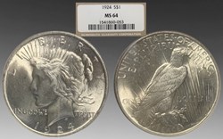 United States: 1924 silver Peace dollar