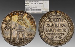 German States (Brunswick-Lüneberg-Calenberg-Hannover): 1702 silver 24-mariengroschen, "Wildman" type