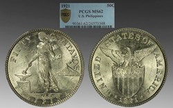 Philippines (US Insular government): silver 50-centavos, 1921