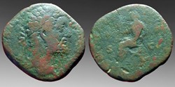 Roman Empire: bronze sestertius of Commodus, ca. 177-192 AD