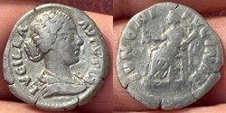 Roman Empire: ca. 164-182 AD silver denarius of Lucilla, wife of Lucius Verus