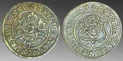 Germany (Nuremberg): brass jeton (mathematical counter) of Hanns Krauwinckel II, ca. 1586-1635