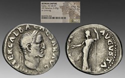 Roman Empire: ca. 68-69 AD silver denarius of Galba