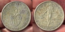 Philippines (US Insular Government): 1908-S silver peso