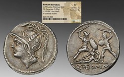 Roman Republic: ca. 103 BC silver denarius of Q. Minucius Thermus