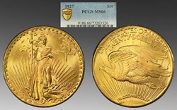 United States: 1927 gold Saint-Gaudens double eagle ($20.00)