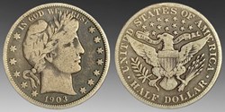 United States: silver Barber half dollar, 1903