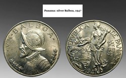 Panama: silver Balboa, 1947