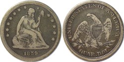 United States: 1859 silver Seated Liberty quarter