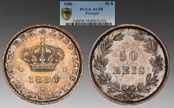 Portugal: silver 50-reis of Luis I, 1886
