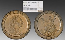 Great Britain: 1797 copper "Cartwheel" twopence of George III