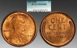 United States: 1909-VDB bronze Lincoln Wheat cent, saved by Ohio banker Leroy Zachman in 1909