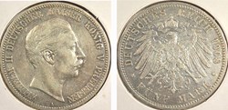 German States (Prussia) - 5 Marks, 1908