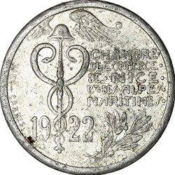 10 centimes, Chambre de Commerce de Nice et des Alpes Maritimes, 1922