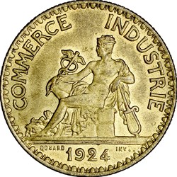 2 francs Chambres de Commerce, IIIe République, 1924