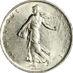 1 franc Semeuse, nickel, 1960, gros 0