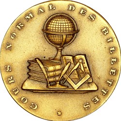 Médaille du cours normal des Billettes, date indéterminée