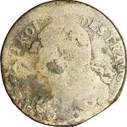 2 sols au faisceau, type François, Louis XVI, 1792, an 4, Lille