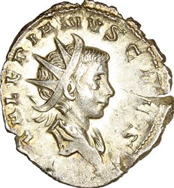 Antoninien de Valérien II césar, Jupiter, 257-258, Cologne