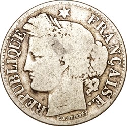 2 francs Cérès, IIe République, 1850, Paris