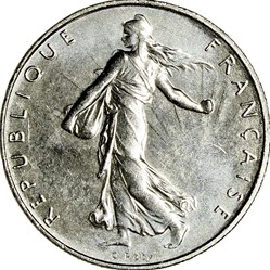 1 franc Semeuse, nickel, 1993