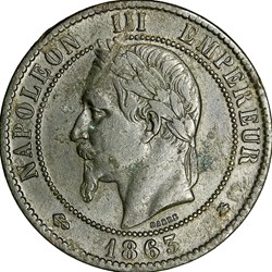 Dix centimes, tête laurée, Napoléon III, 1863, Paris