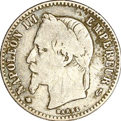 50 centimes, tête laurée, Napoléon III, 1868, Paris