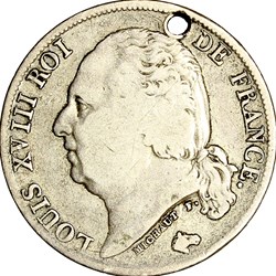 1 franc, Louis XVIII, 1816, Paris