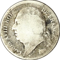1/2 franc, Louis XVIII, 1823, Paris