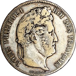 5 francs, 2e type Domard, Louis-Philippe Ier, 1837, Rouen