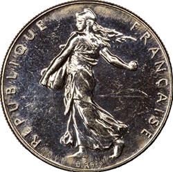 1 franc Semeuse, nickel, 2000, BU