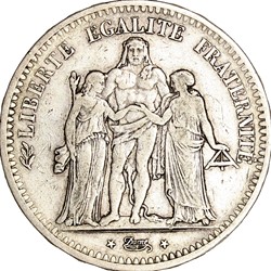 5 francs Hercule, IIe République, 1848, Paris