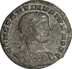 Centenionalis de Constantin II césar, Gloria Exercitus 2 enseignes, 330-333, Constantinople