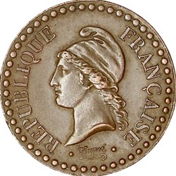 Un centime Dupré, IIe République, 1849, point sur le E, Paris
