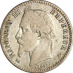 50 centimes, tête laurée, Napoléon III, 1866, Bordeaux