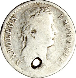 Demi-franc, tête laurée, République, Napoléon Ier, 1808, Strasbourg