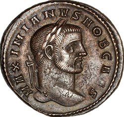 Follis de Galère césar, Genius, 296-297, Ticinum
