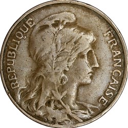 10 centimes Daniel-Dupuis, IIIe République, 1915, listel étroit