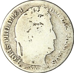 1 franc, couronne de chêne, Louis-Philippe Ier, 1846, Paris
