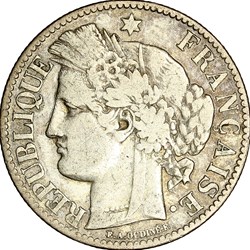 2 francs Cérès, avec légende, IIIe République, 1872, Paris