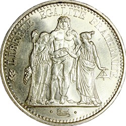 10 francs Hercule, 1967, accent