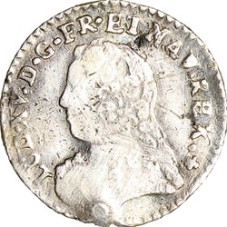 Vingtième d'écu aux branches d'olivier, Louis XV, 1728, Bordeaux