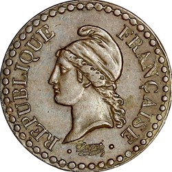 Un centime Dupré, IIe République, 1850, accent sur le E, Paris