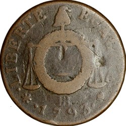 Sol à la table de la loi, daté, la Convention, 1793, Strasbourg, coins tournés 5h