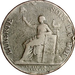 Monneron de 2 sols à la Liberté, type "à échanger", 1791