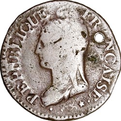 Cinq centimes Dupré, grand module, le Consulat, an 8, Strasbourg